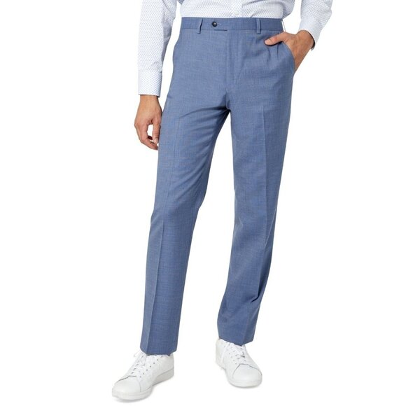 Sean John Mens Classic Fit Flat Front Suit Pants Blue Size 40X32 MSRP $135